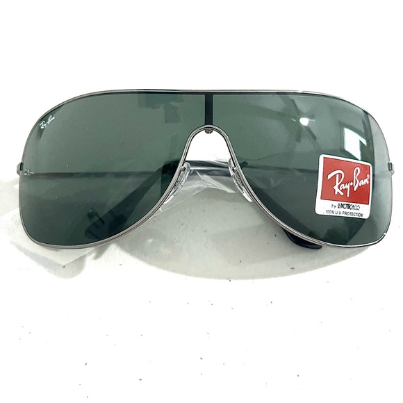 Ray-Ban Accessories - Ray-Ban 125mm Pilot Shield Oversized Sunglasses Gunmetal Gray Unisex